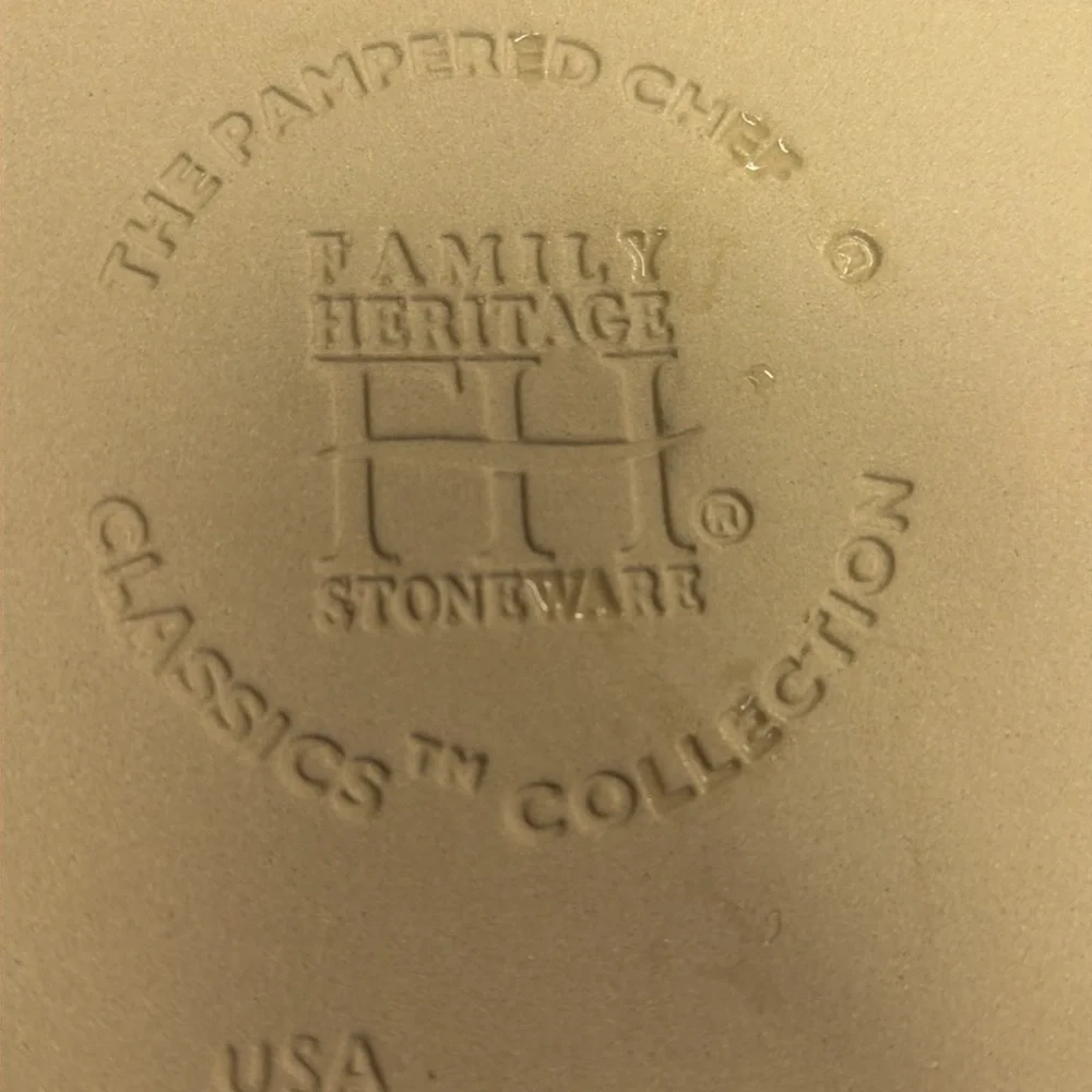 Vintage Pampered Chef Roasting Pan Stoneware Family Heritage Classic Collection